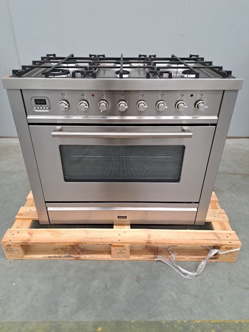 ilve 90cm freestanding dual fuel oven stove nt96wmp ss