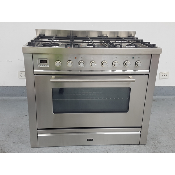 ilve 90cm freestanding dual fuel oven stove nt96wmp ss