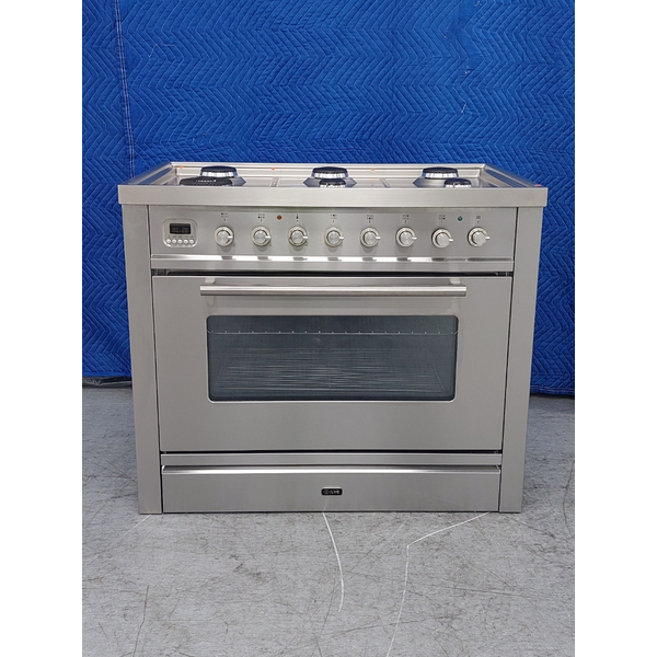 ilve 90cm freestanding dual fuel oven stove nt96wmp ss